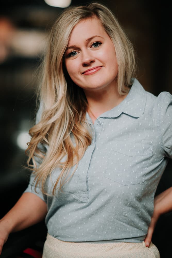 Portrait of a woman smiling indoors